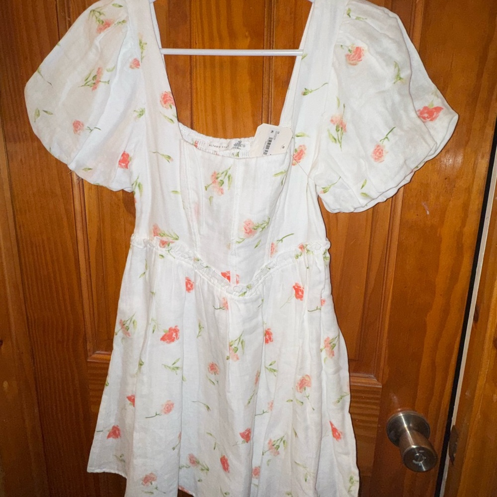 Altar'd State White Floral Mini Dress